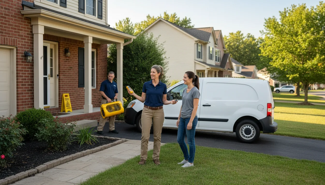 Residential water damage restoration in Evansville, IL